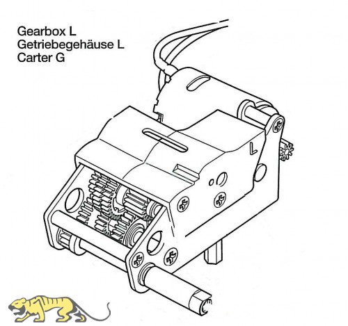 Getriebeeinheit L für Tamiya Panther Serie (56022 und 56024) 1:16