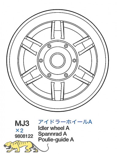 Spannrad A (MJ3 x2) für Tamiya 56022 und 56024 1:16