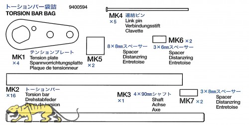 Fahrwerksteilebeutel für Tamiya Panther G (56022) 1:16