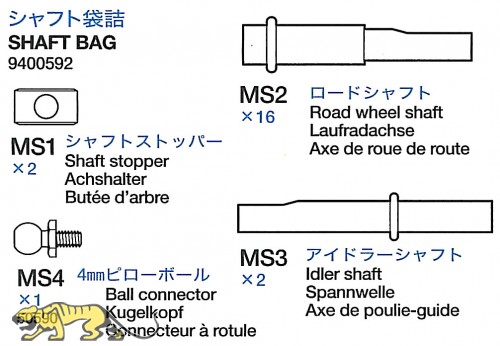 Achsenbeutel (MS1 x2, MS2 x16, MS3 x2, MS4 x1) für 56022