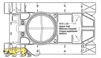 Oberwanne für Tamiya M26 Pershing (56016) 1:16