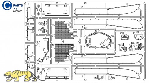 C Parts (C1-C26) for Tamiya M26 Pershing (56016) 1:16