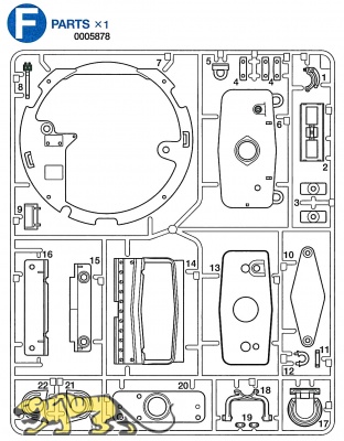 F Parts (F1-F22) for Tamiya M26 Pershing (56016) 1:16
