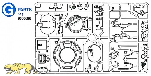 G Teile (G1-G31) für Tamiya M26 Pershing (56016) 1:16