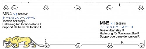 Lagerung der Schwingarme R & L (MN4-MN5) für Tamiya 56016