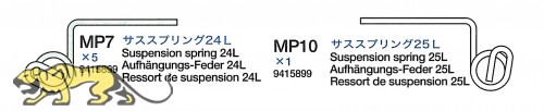 Aufhängungs-Federn 24L & 25L (MP7 & MP10) für Tamiya 56016