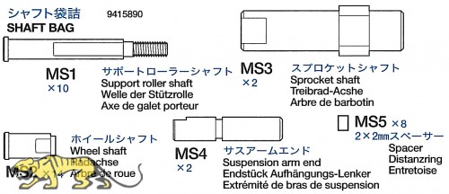 Lagerbeutel (MS1-MS5) für Tamiya M26 Pershing (56016) 1:16