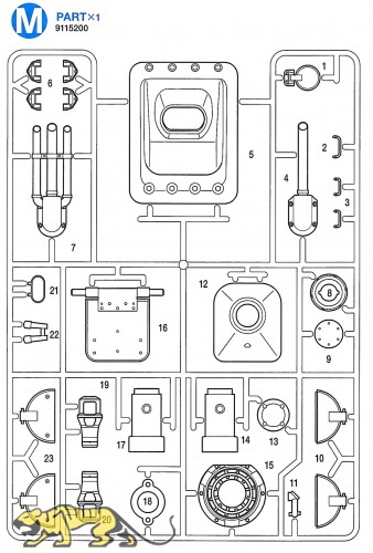 M Teile (M1-M23) für Tamiya Jagdpanther (56024) 1:16