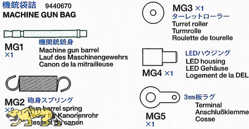 Machine Gun Bag (MG1 x1, MG2 x2, MG3 x1, MG4 x1, MG5 x1) 56024