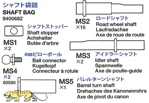 Shaft Bag (MS1 x1, MS2 x16, MS3 x2, MS4 x2, MS5 x1) 56024