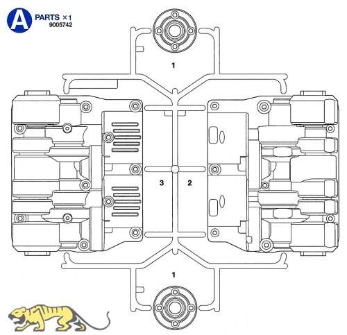 A Parts (A1-A3) for Tamiya Leopard 2A6 (56020) 1:16