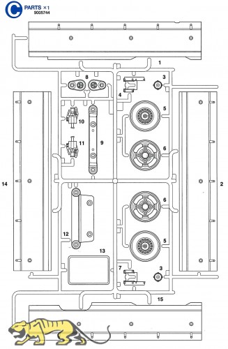 C Parts (C1-C15) for Tamiya Leopard 2A6 (56020) 1:16