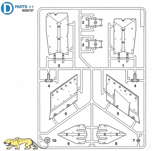 D Teile (D1-D10) für Tamiya Leopard 2A6 1:16