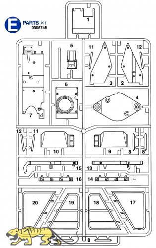 E Teile (E1-E20) für Tamiya Leopard 2A6 (56020) 1:16