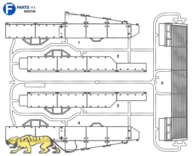 F Parts (F1-F5) for Tamiya Leopard 2A6 (56020) 1:16