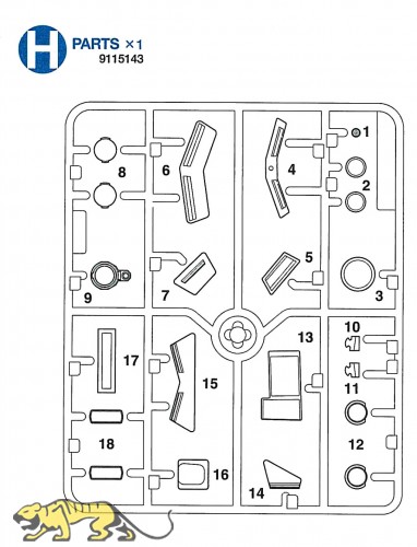 H Teile (H1-H18) für Tamiya Leopard 2A6 (56020) 1:16