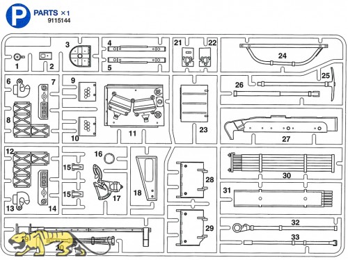 P Teile (P1-P33) für Tamiya Leopard 2A6 (56020) 1:16