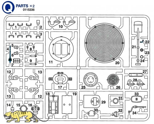 Q Parts (Q1-Q34) for Tamiya Leopard 2A6 (56020) 1:16