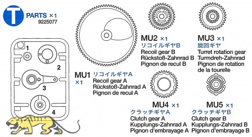 T Parts (T1-T4, MU1-MU5) for Tamiya Leopard 2A6 (56020) 1:16