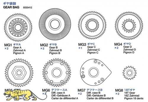 Gear Bag (MG1-MG8) for Tamiya Leopard 2A6 (56020) 1:16