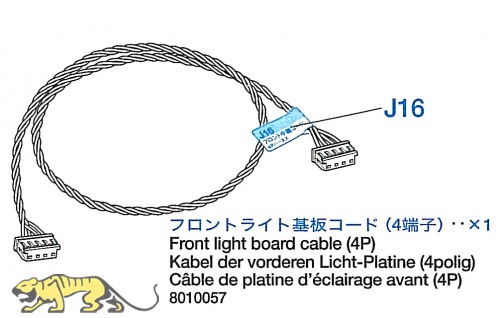 Front Light Board Cable (4P) for Tamiya Leopard 2A6 (56020) 1:16