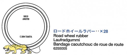 Laufrollengummi (28 Stck.) für Tamiya Leopard 2A6 (56020) 1:16