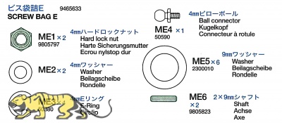 Schraubenbeutel E (ME1-ME6) für Tamiya Leopard 2A6 (56020)