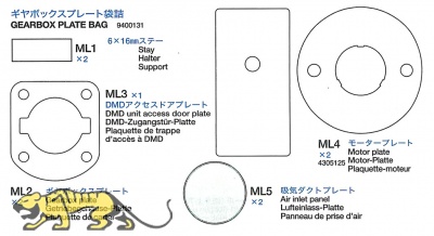Getriebe Grundplatten Beutel (ML1-ML5) für Tamiya 56020