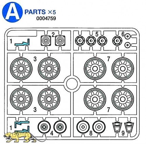 A Parts (A1-A9) for Tamiya Panzer IV Ausf. J (56026) 1:16