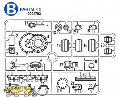 B Parts (B1-B23) for Tamiya Panzer IV Ausf. J (56026) 1:16