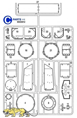 C Teile (C1-C27) für Tamiya Panzer IV Ausf. J (56026) 1:16