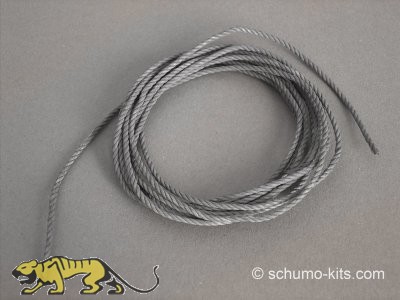Gedrehtes Seil - Polyamid - 1,5mmØ - Khaki eingefärbt - Länge 2m