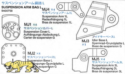 Suspension Arm Bag L for Tamiya Panzer IV (56026) 1:16