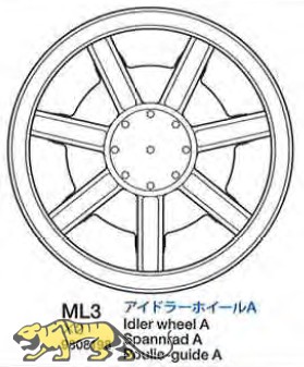Spannrad A (ML3 x2) für Tamiya (56026) 1:16