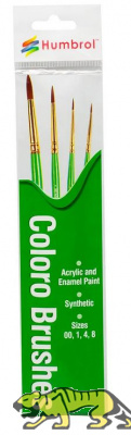 Coloro Brush Pack Sizes 00, 1, 4, 8