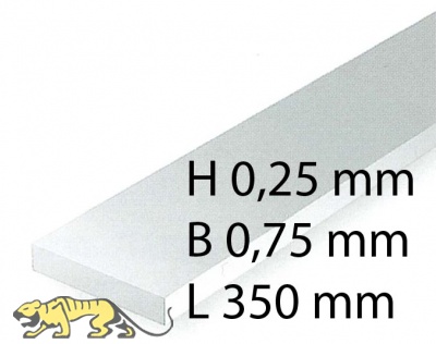 Plastik-Streifen - 0,25 x 0,75 x 350 mm (10 Stück)