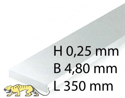 Plastik-Streifen - 0,28 x 4,80 x 350 mm (10 Stück)