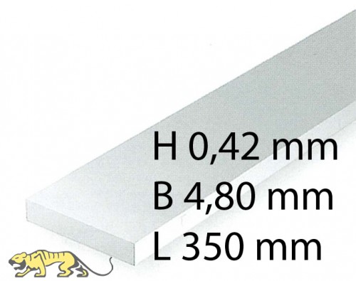 Plastik-Streifen - 0,42 x 4,80 x 350 mm (10 Stück)