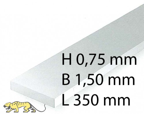 Plastik-Streifen - 0,75 x 1,50 x 350 mm (10 Stück)