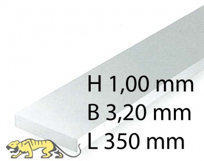 Plastik-Streifen - 1,00 x 3,20 x 350 mm (10 Stück)
