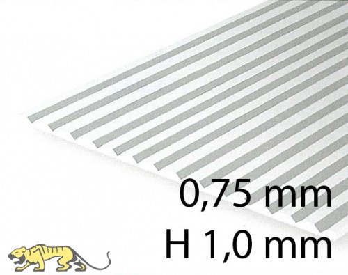 Verkleidungsplatte V-Rille 0,75 mm / H 1,0 mm