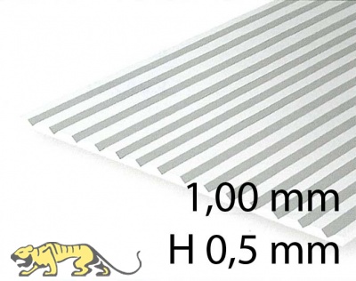 Verkleidungsplatte V-Rille 1,00 mm / H 0,5 mm