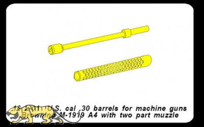 U.S. Cal. 30 MG Browning M-1919 A4 - Messing gedreht