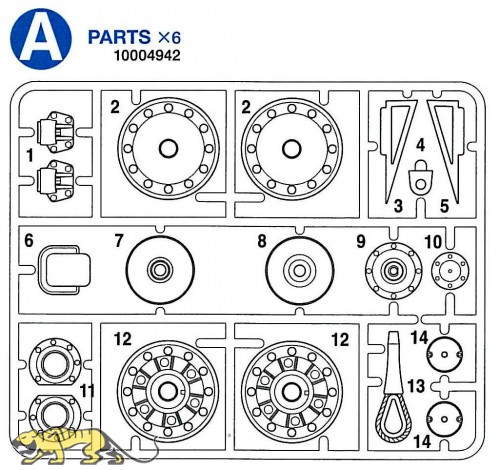 A Parts (A1-A14) for Tamiya KV-1 / KV-2 (56028, 56030) 1:16