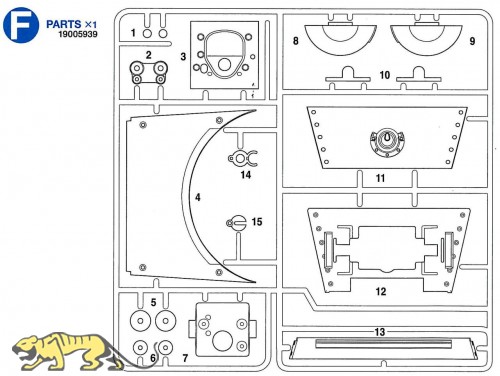 F Parts (F1-F15) for Tamiya KV-1 (56028) 1:16