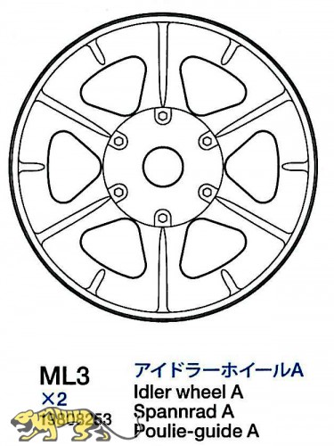 Spannrad A (ML3 x2) für Tamiya KV-1 / KV-2 (56028, 56030) 1:16
