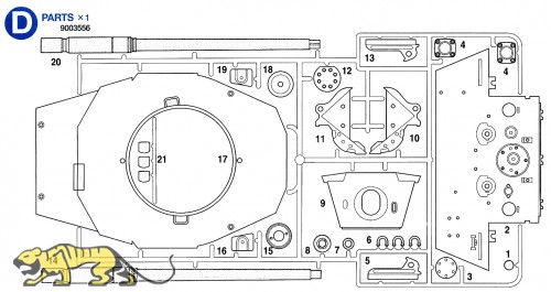 D Teile (D1-D21) für Tamiya Königstiger (56018) 1:16