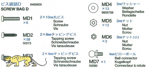 Schraubenbeutel D (MD1-MD7) für Tamiya Königstiger (56018) 1:16