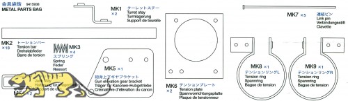 Metallteile Beutel (MK1-MK9) für Tamiya Königstiger (56018)