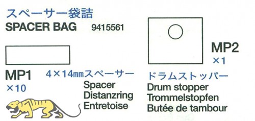 Hülsen Beutel (MP1-MP2) für Tamiya Königstiger (56018) 1:16